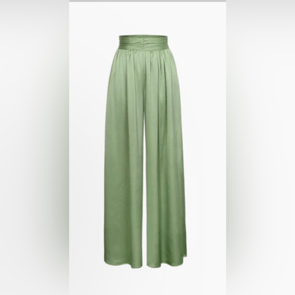 NWT a heavy satin wide leg pants